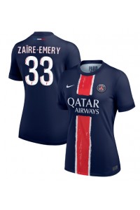 Paris Saint-Germain Warren Zaire-Emery #33 Jalkapallovaatteet Naisten Kotipaita 2024-25 Lyhythihainen